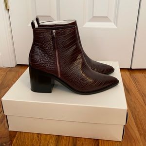 Treasure & Bond Freda Bootie Burgundy Croc, 7.5